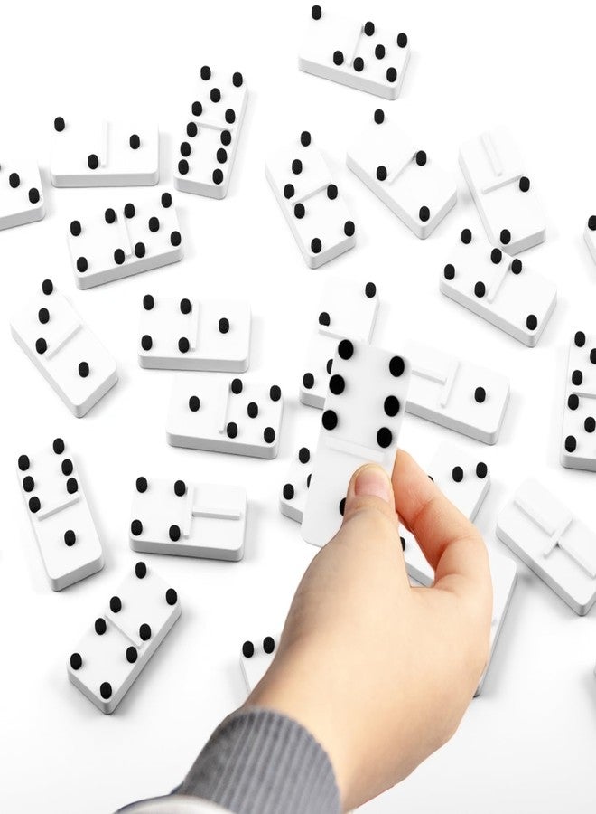 Simgoing Braille Double 6 Dominoes Game Wooden Raised Dots Dominoes Set, 28 Piece Braille Game Set with Storage Box for The Blind and Visually Impaired - Image 4